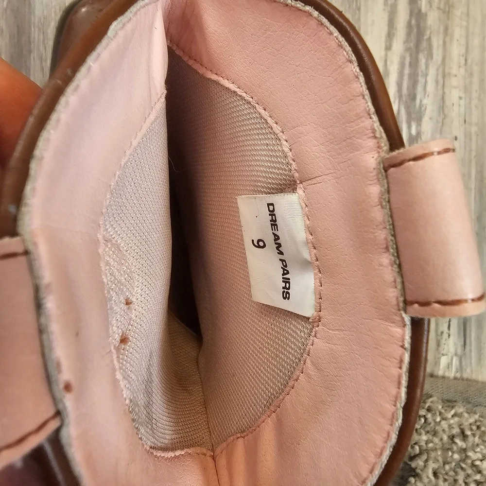 Dream Pairs Toddler Girls Pink Brown Western Cowboy Boots Size 9
